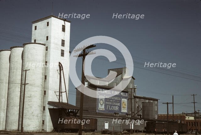 Grain elevators, Caldwell, Idaho, 1941. Creator: Russell Lee.