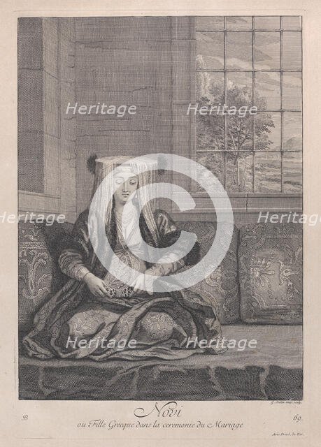 Novi, ou Fille Grecque dans la ceremonie du Mariage, 1714-15. Creator: Unknown.