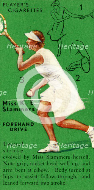 'Miss K. E. Stammers - Forehand Drive', c1935. Creator: Unknown.