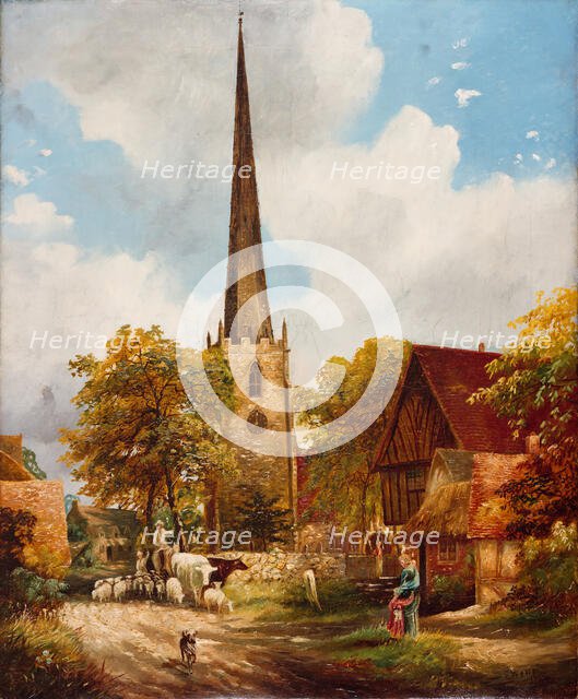 Yardley Church and School, 1900.  Creator: E Watts.