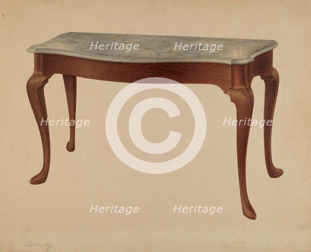 Sideboard Table, 1940. Creator: Isidore Sovensky.