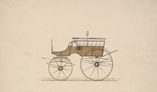 Design for 4 seat Phaeton, no top (unnumbered), 1850-70. Creator: Brewster & Co.