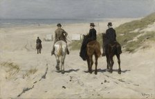 Morning Ride along the Beach, 1876. Creator: Mauve, Anton (1838-1888).