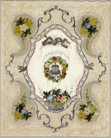 Untitled Valentine (Temple of Love in a Ring of Flowers), c. 1850. Creator: Unknown.