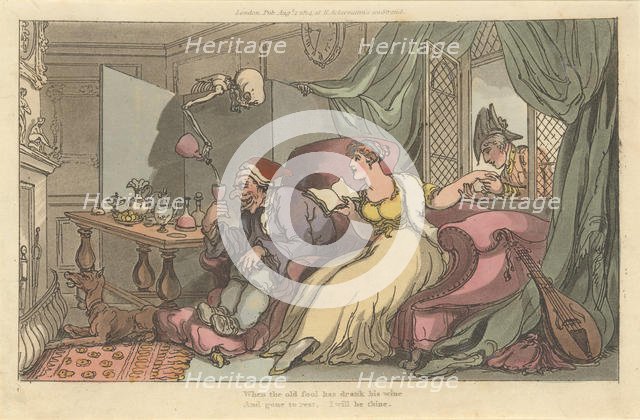 The Honey Moon (The English Dance of Death, plate 13), August 1, 1814. Creator: Thomas Rowlandson.