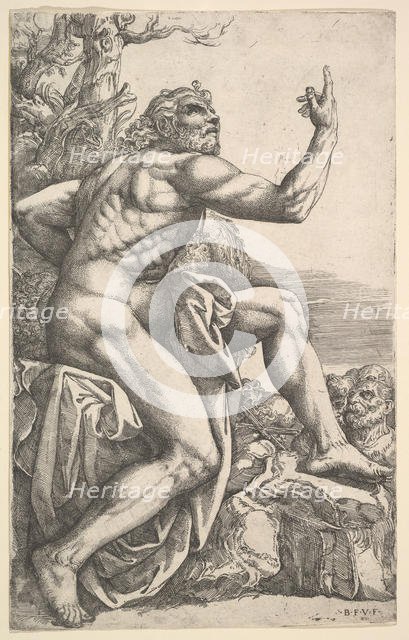 John the Baptist Preaching in the Wilderness. Creator: Battista Franco Veneziano.