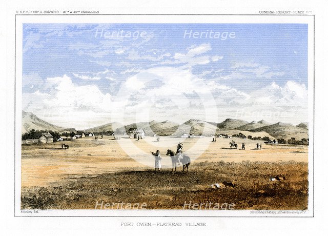 Fort Owen, Flathead Village, USA, 1856. Artist: John Mix Stanley