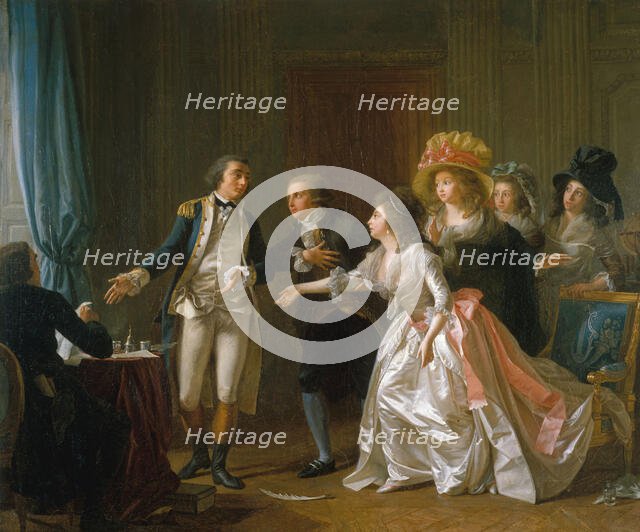 The interrupted marriage contract, c1789. Creator: Michel Garnier.