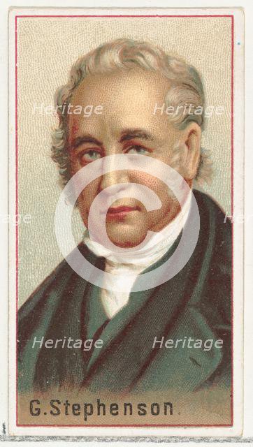 G. Stephenson, printer's sample for the World's Inventors souvenir album (A25) for Allen &..., 1888. Creator: Allen & Ginter.