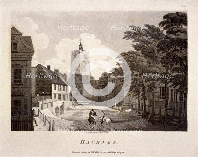 General view of Hackney, London, 1791. Artist: William Ellis