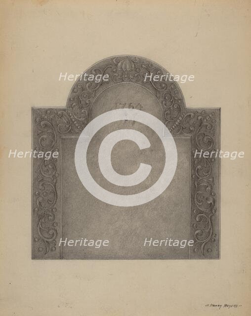 Iron Fireback, 1935/1942. Creator: Henry Meyers.