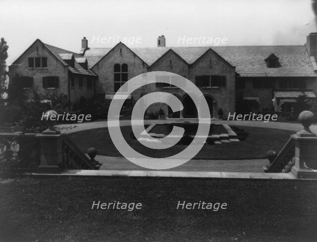 Allgates, the home of the Horatio Gates Lloyd family, exterior view, between 1918 and 1923. Creator: Frances Benjamin Johnston.