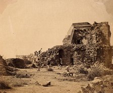 India: a ruined observatory and battery with distant view of Hindoo Rao's house, c1858. Creator: Felice Beato.