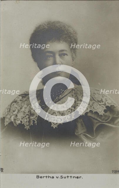 Portrait of Bertha von Suttner (1843-1914) , 1890. Creator: Anonymous.