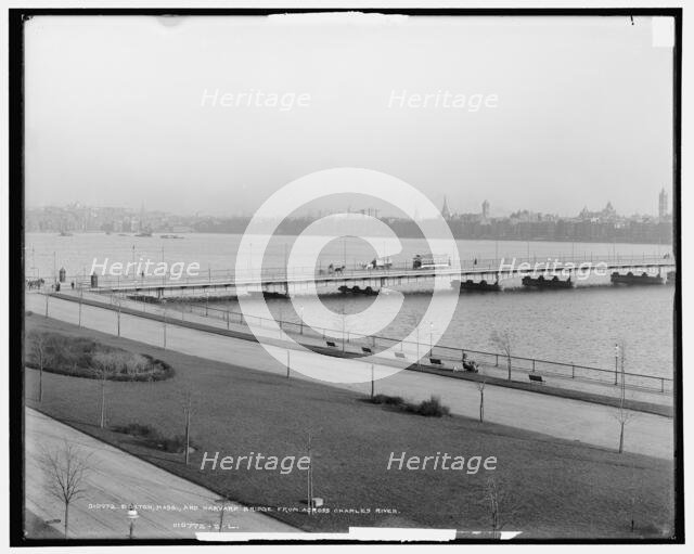 Boston, Mass. and Harvard Bridge from across Charles River, c1904. Creator: Unknown.