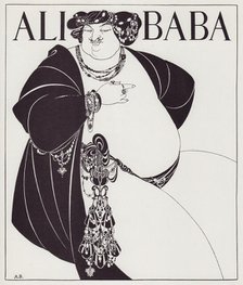 Ali Baba, Cover Design for a proposed edition of The Forty Thieves, 1897. Creator: Aubrey Beardsley.