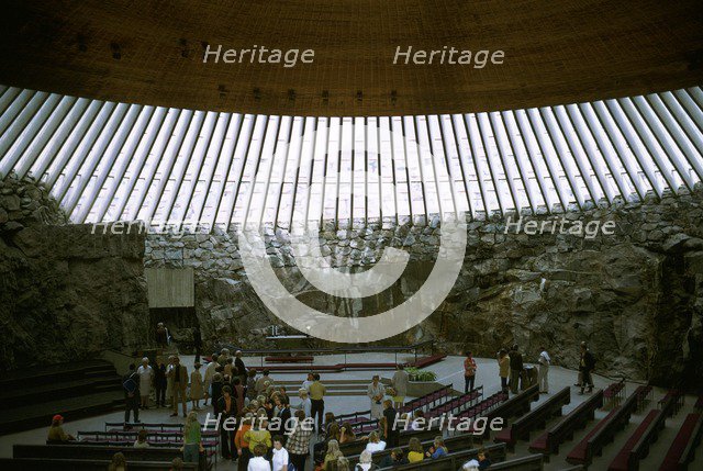 Interior of Temppeliaukio Church, 1960s. Artist: Unknown