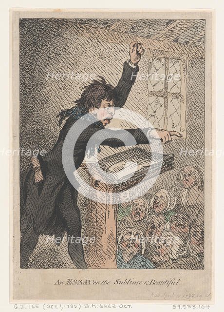 An Essay on the Sublime & Beautiful, April 10, 1792., April 10, 1792. Creator: Thomas Rowlandson.