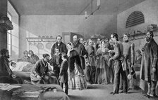 Queen Victoria visiting the wounded, 1850s, (c1920). Artist: Jerry Barrett
