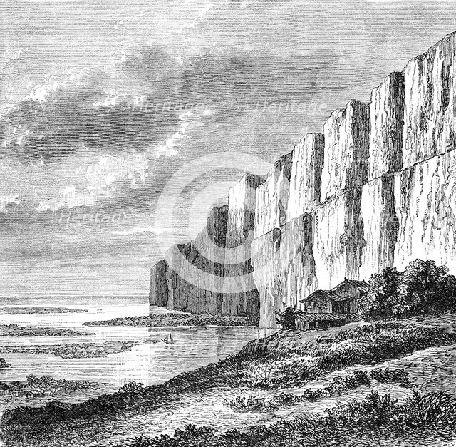 'Cliffs of Yellow Earth on the Hoang-Ho', c1890. Artist: Unknown