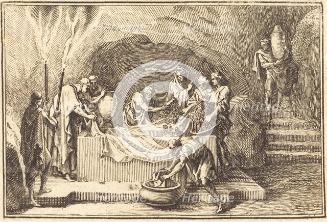 The Body of Christ being Covered with Flowersand Perfume. Creator: Unknown.