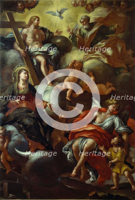 Trinity, Madonna and Guardian Angel, c.1710. Creator: Del Pò, Giacomo (1654-1726).