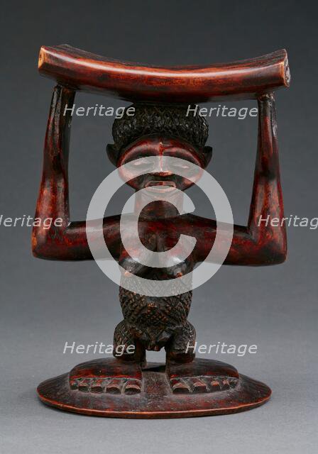 Headrest with female figure, late 19th century. Creator: Unknown.