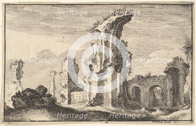 Ruins of St Croix de Jerusalem, 17th century. Creator: Wenceslaus Hollar.