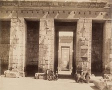 Madinet Habu, Second Court of Mortuary Temple of Ramesses III. Luxor, West Bank, between 1860 & 1903 Creator: Antonio Beato.