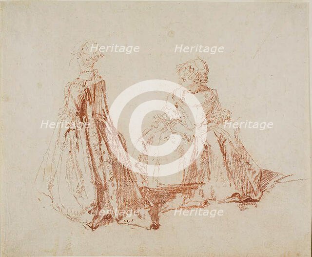 Study of Two Small Girls, c. 1725. Creator: Nicolas Lancret.