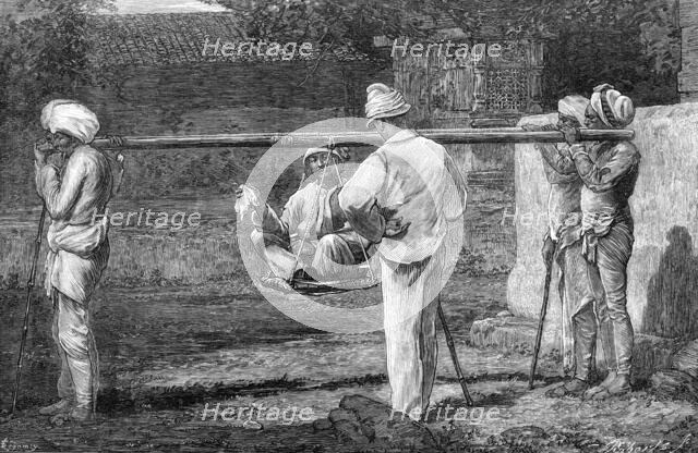 Native travelling in India, 1872. Creator: Charles Roberts.