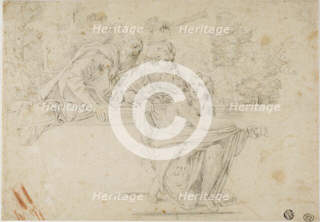 Susanna and the Elders (recto); Profile Head of Woman (verso), c. 1602. Creator: Unknown.