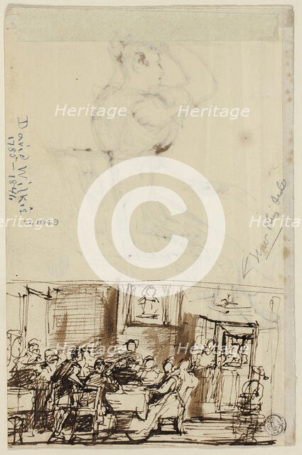 People at a Table (recto), and Study for Cottage Toilet (verso), c.1825. Creator: David Wilkie.