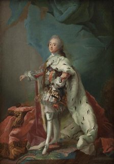 King Frederik V of Denmark in Anointing Robes, 1748-1751. Creator: Carl Gustaf Pilo.