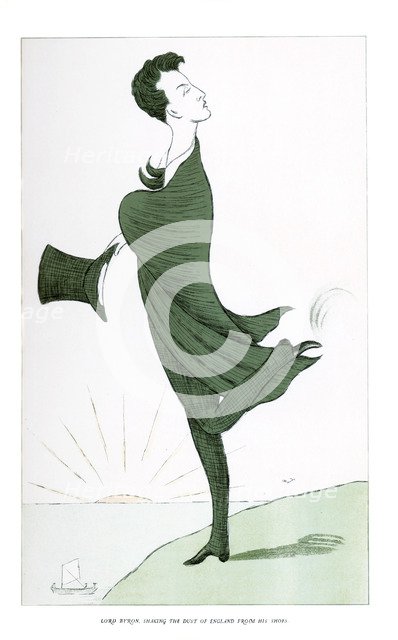 'Lord Byron, Shaking the Dust of England from his Shoes', 1904.Artist: Max Beerbohm