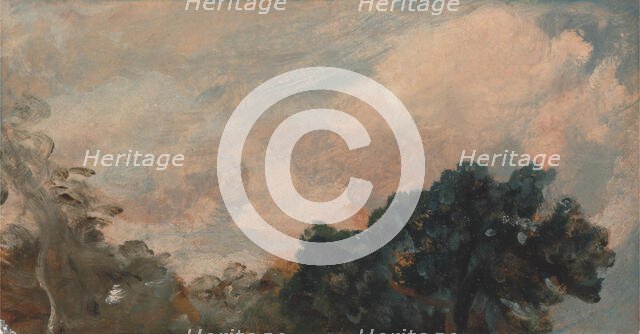 Cloud Study with Trees;Study of Clouds and Trees, 1821. Creator: John Constable.