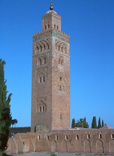 Tower of Koutoubia Mosque in Marrakech, 12th century. Artist: Abu Yusuf Yaqub al-Mansur