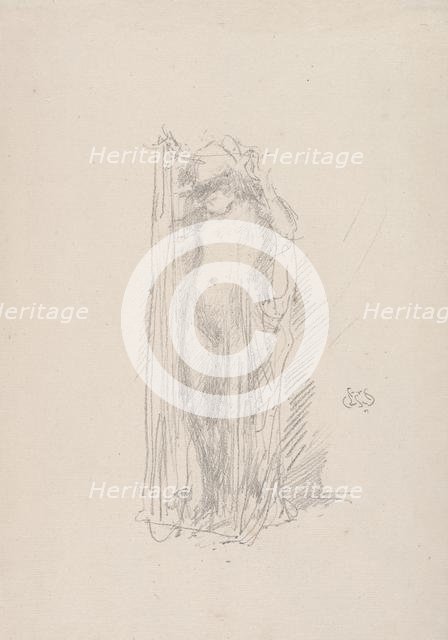 Model Draping, 1890. Creator: James McNeill Whistler (American, 1834-1903).
