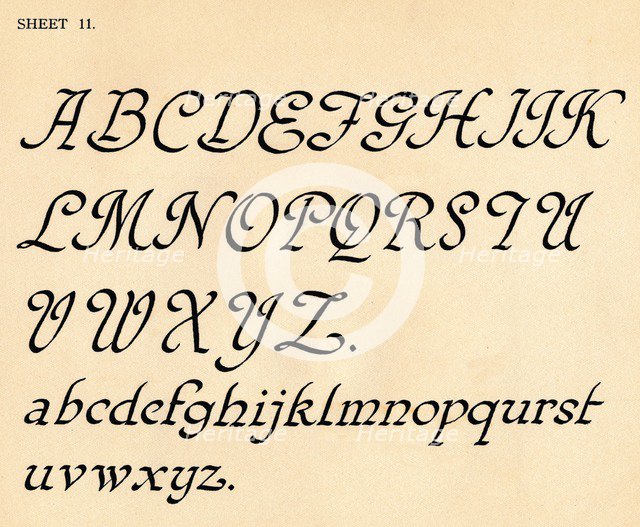 Sheet 11, from a portfolio of alphabets, 1929. Artist: Unknown.