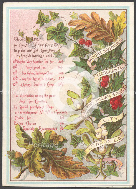 Moore Brothers Tea, 1890s. Artist: Unknown