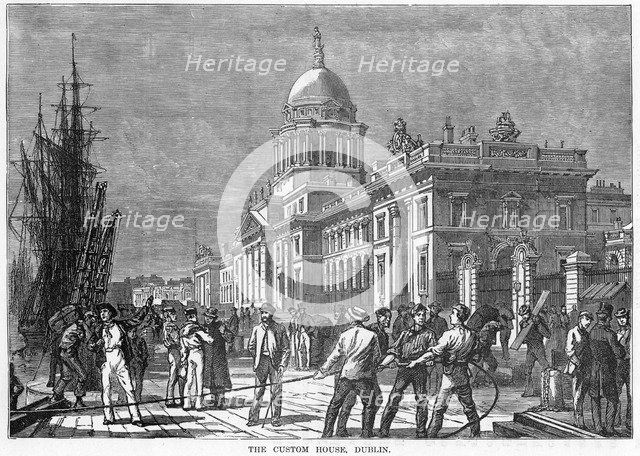 The Custom House, Dublin, 19th century. Artist: Unknown