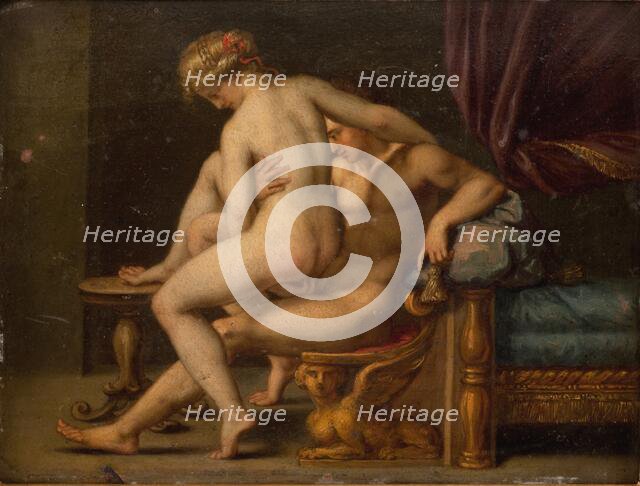 Nudity with man and woman; Intercourse scene, 1572-1602. Creator: Agostino Carracci.