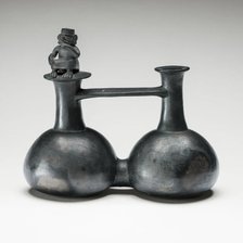 Double Vessel with a Seated Figure, A.D. 1200/1450. Creator: Unknown.