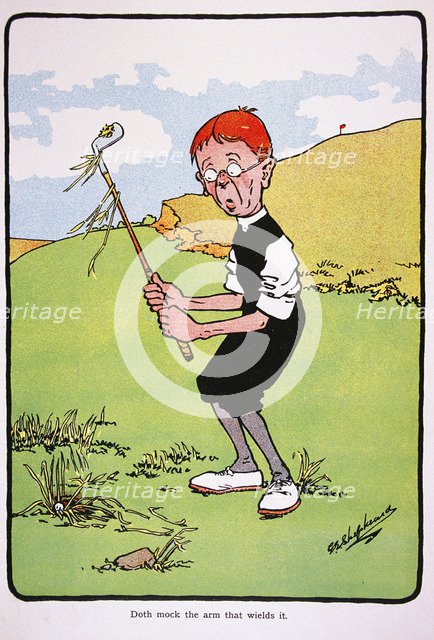 Golfing postcard, c1920s.  Artist: George Shepheard
