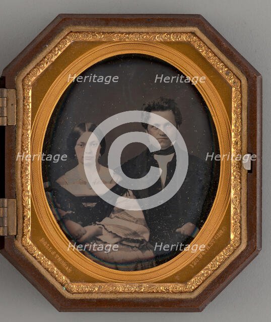 Untitled (Portrait of Man and Woman), 1855. Creators: James Presley Ball, James Presley Ball & Thomas.