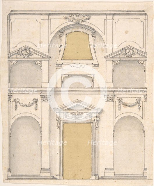 Design for a Wall Elevation over Two Floors, 17th century. Creator: Anon.