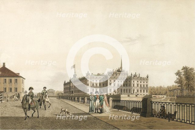 View of the Mikhailovsky Palace, 1804. Artist: Lory, Gabriel Ludwig, the Elder (1763-1840)
