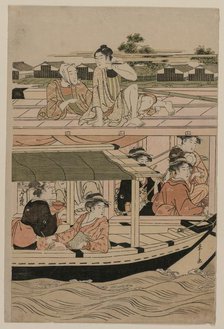 Boating Party on the Sumida River, late 1780s. Creator: Ch?bunsai Eishi (Japanese, 1756-1829).