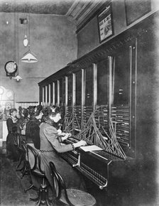 GPO telephone exchange, London, c1905. Artist: Unknown