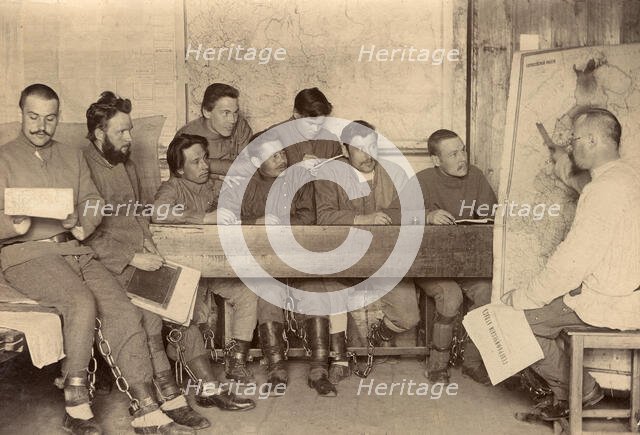 Convicts During a Geography Lesson, 1906-1911. Creator: Isaiah Aronovich Shinkman.